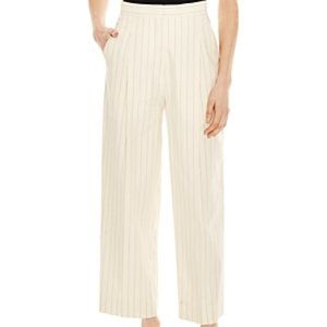 NWT Sandro Davis Striped Wide-leg Pants In White size 40